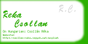 reka csollan business card